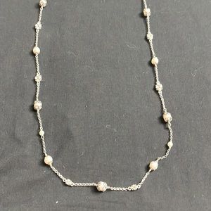 Brighton long pearl and crystal necklace